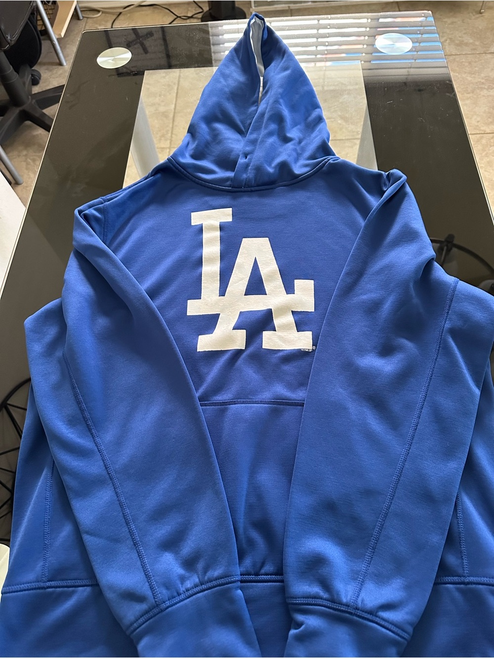 MLB Blue Hoodie with White LA Logo